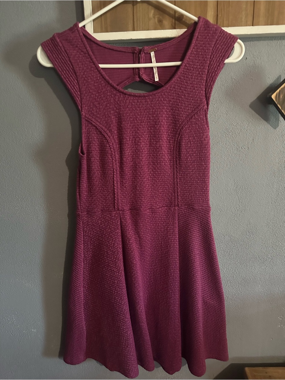 Source Unknown Textured Sleeveless Fit-&-Flare Dress in Plum